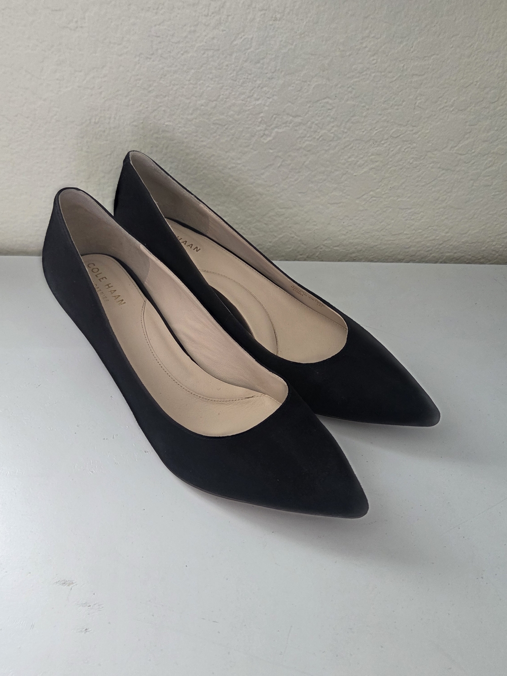 Cole Haan Grandseries Leather Black Pointed Toe Women's Heels Shoes 8.5 Women's